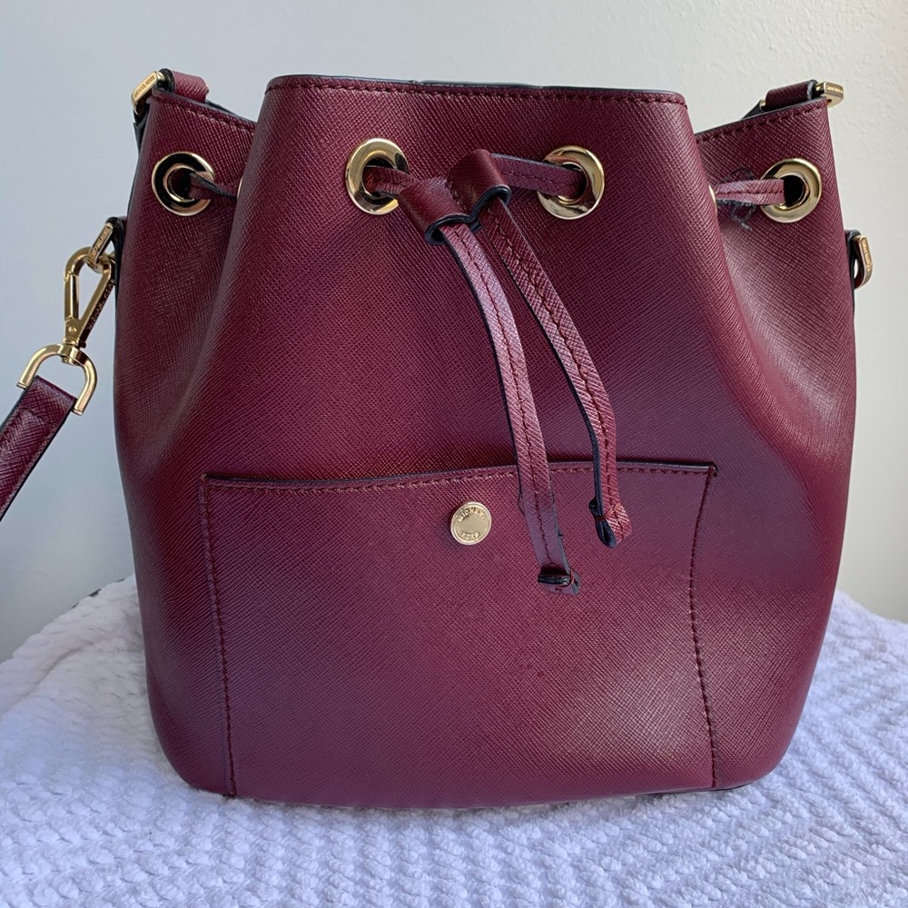 Michael Kors Maroon Bucket Bag